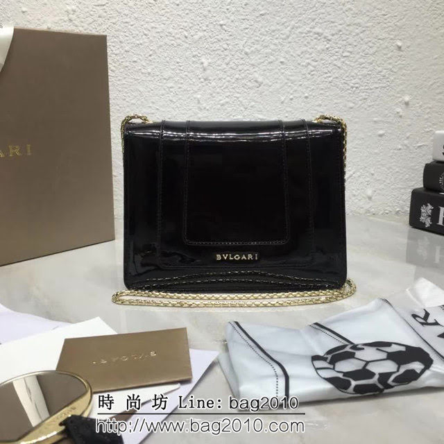 BVLGARI寶格麗 漆皮系列 小號 時尚 鏈條單肩斜挎包 34559 FYD1371